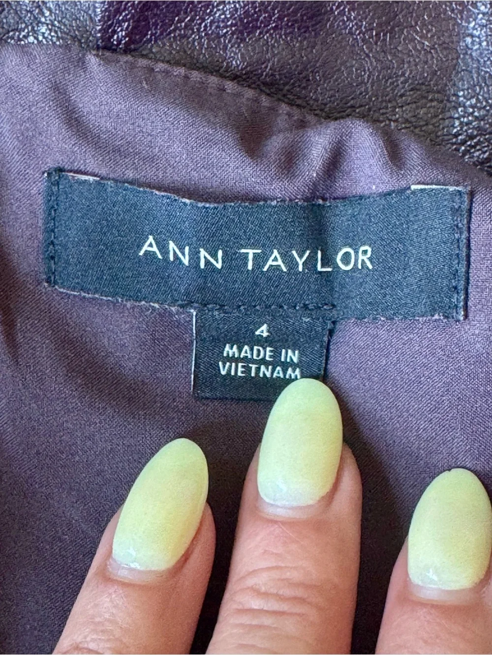 Ann Taylor Faux Leather Midi Skirt in Poised Plum, Size 4